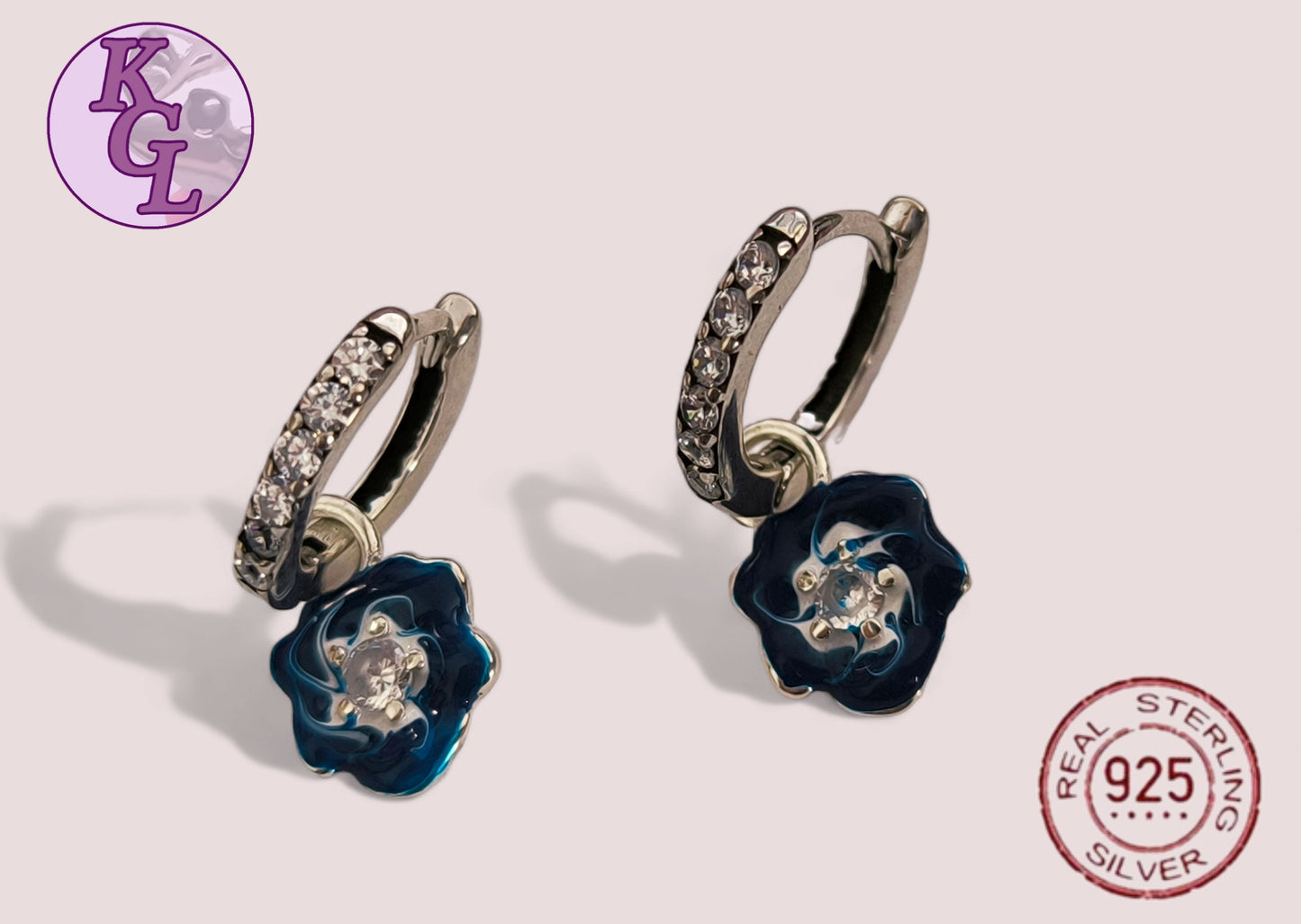 Brincos de Flor Azul